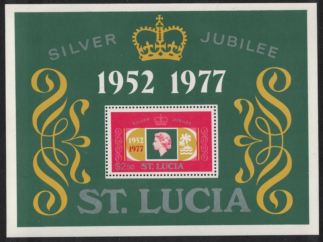 St. Lucia Silver Jubilee MS 1977 MNH SG#MS447