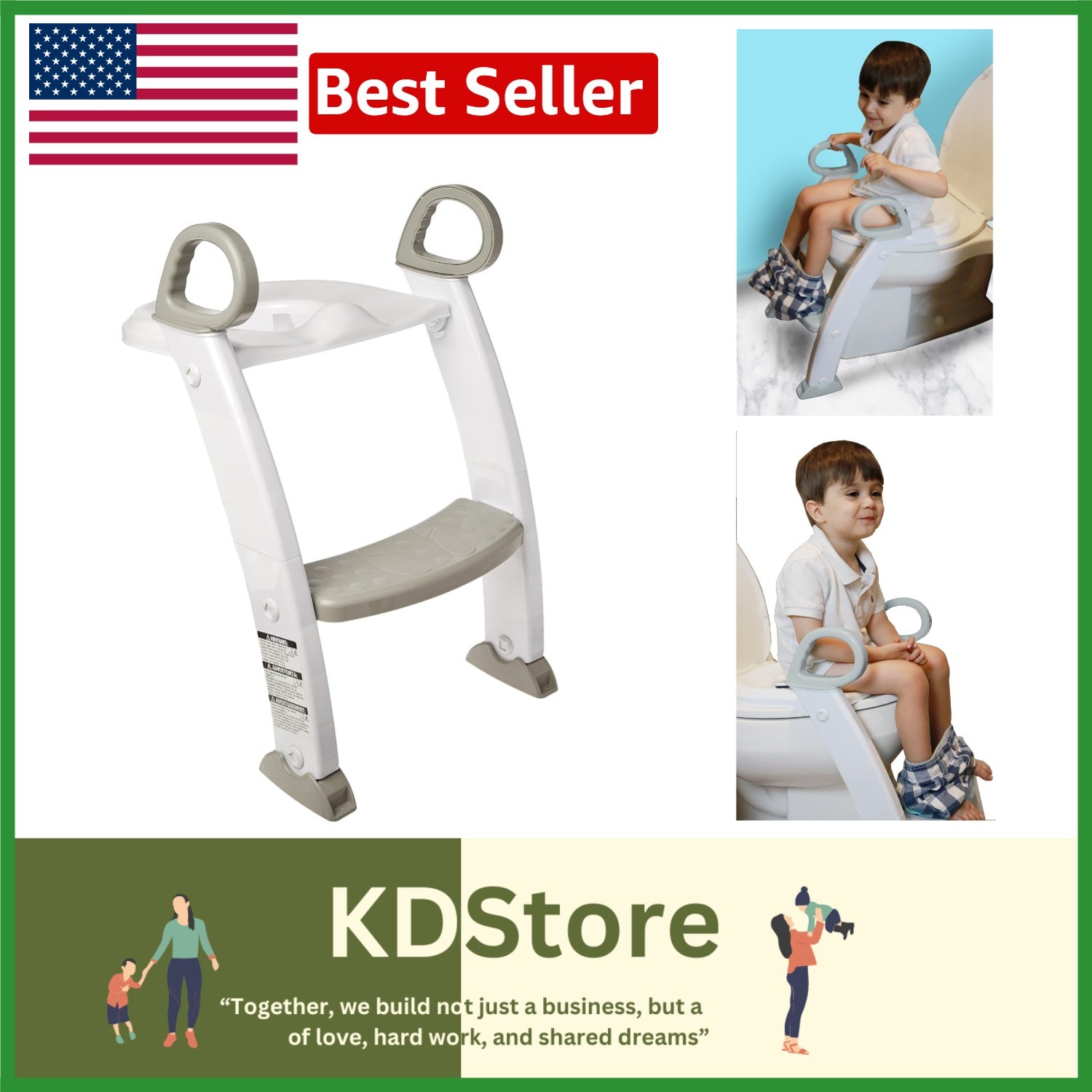 Eco-Friendly Plastic Potty with Ladder - Foldable Design for Easy Storage