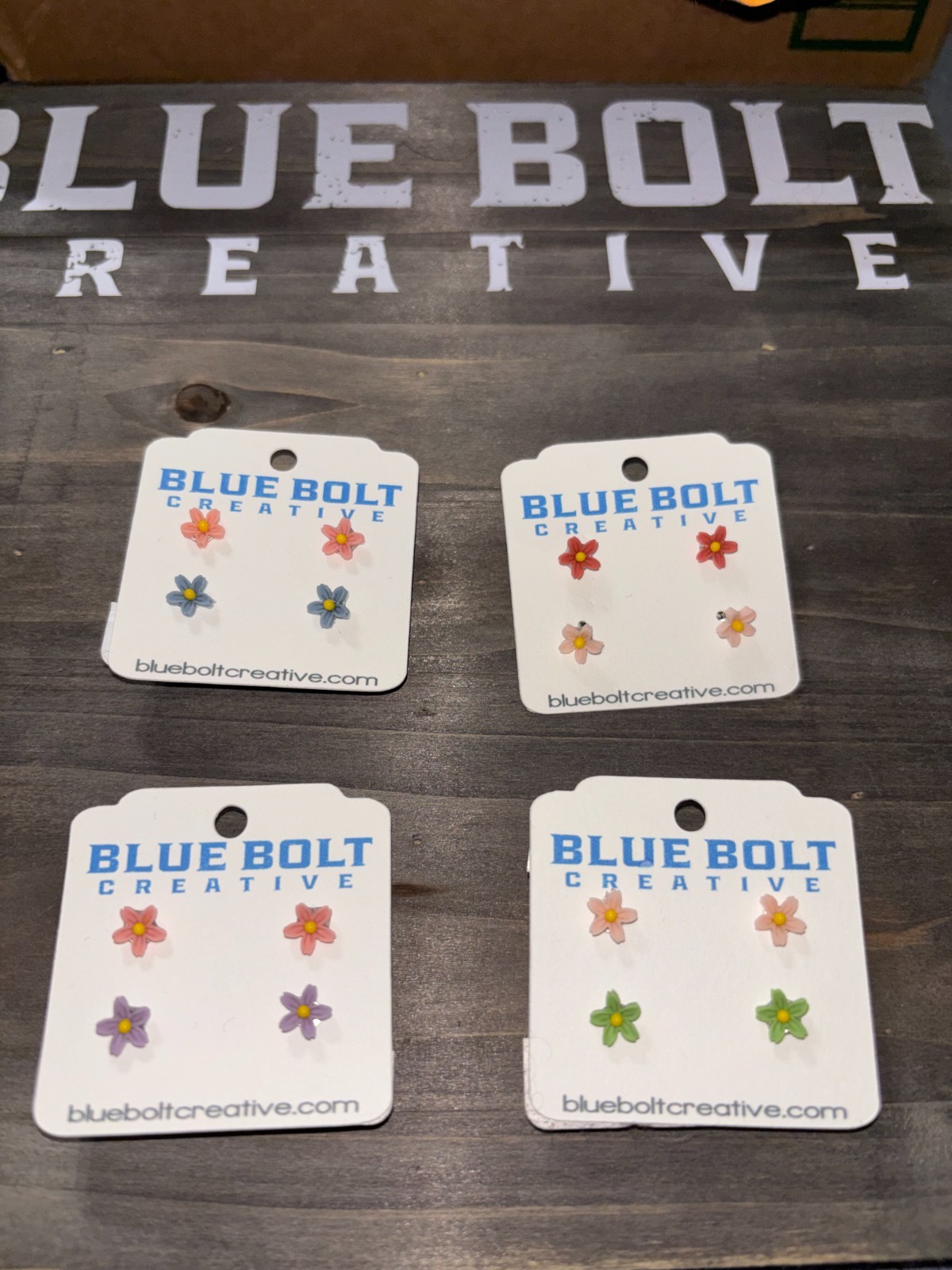 Flower Petal Plastic Stud Earrings for Girls