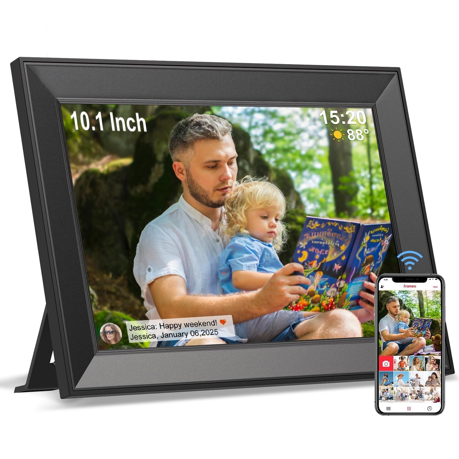 Frameo Digital Picture Frame, Smart WiFi Digital Photo Frame with 10.1 Inch H...