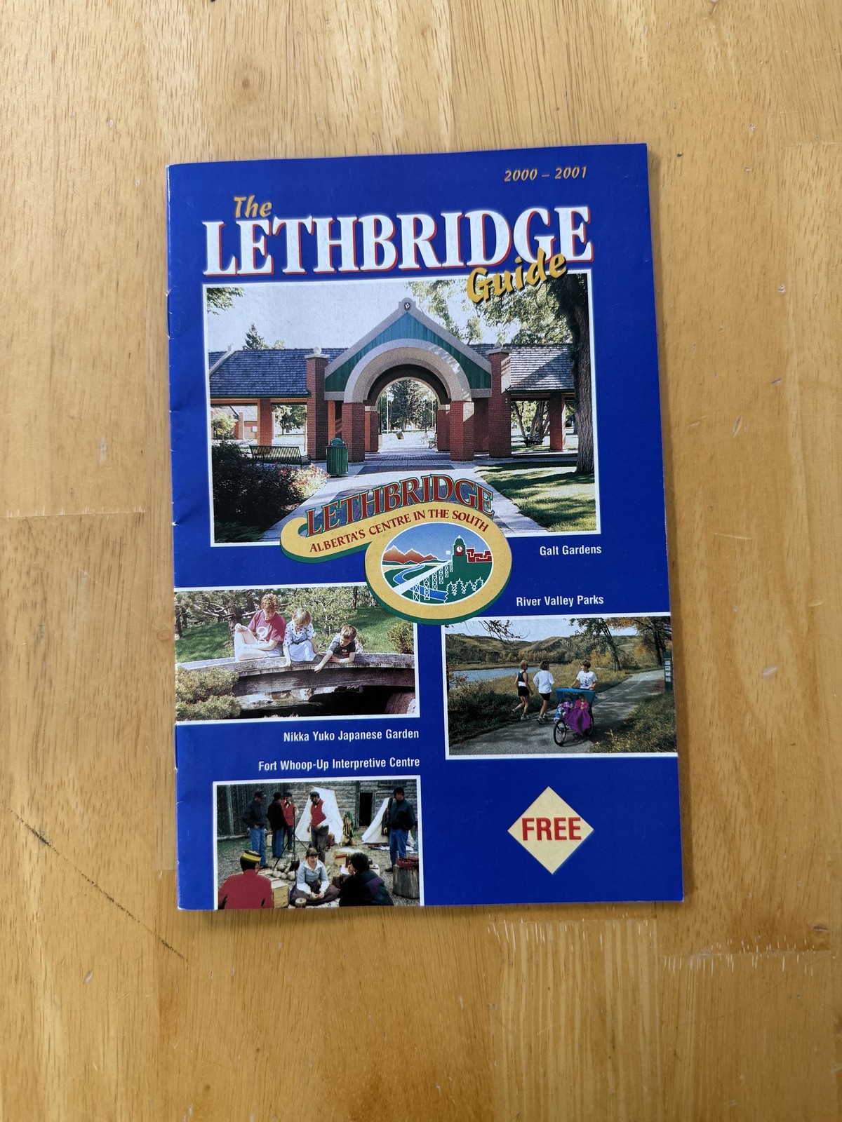 Vintage 2000-2001 Lethbridge Alberta Tourist Travel Guide Map Brochure Canada