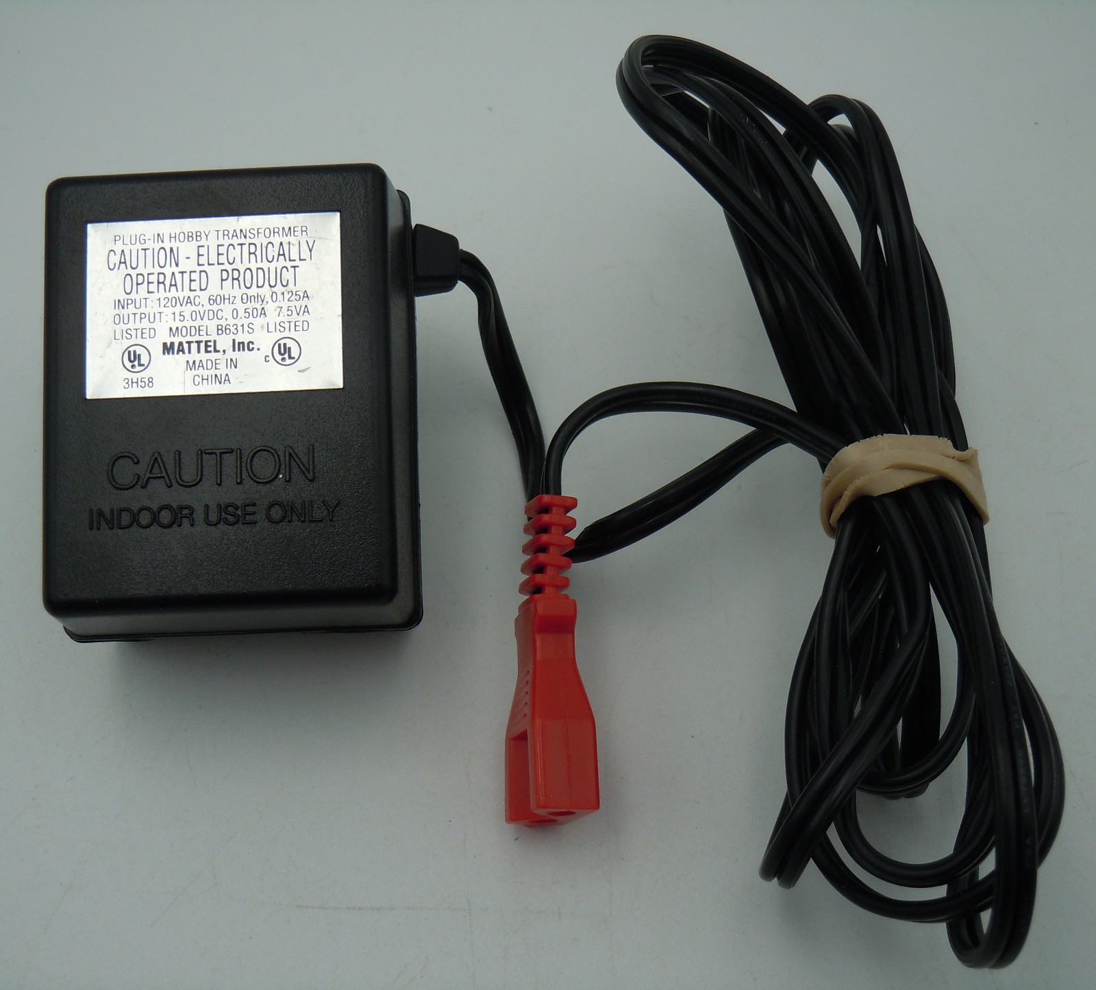 MATTEL / TYCO 15.0V DC MODEL B631S HO TOY TRANSFORMER POWER PACK ~ TESTED @20.5V