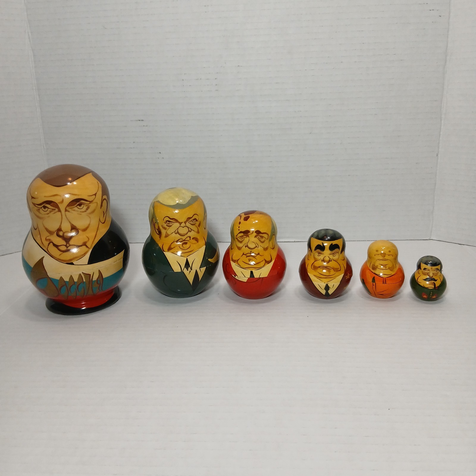 Russian Soviet Leaders Nesting Dolls Matryoshka 6 pc READ