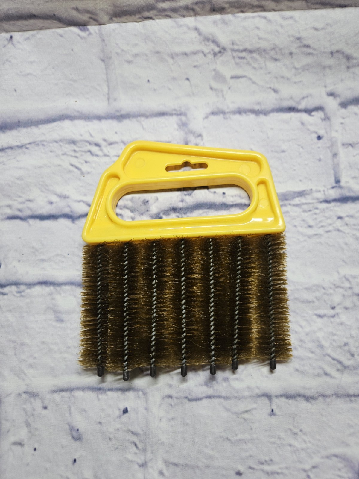 Vintage Window Blinds Bristle Cleaning Brush with Yellow Handle - Unbranded