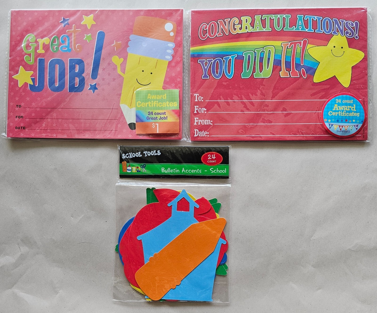 Teacher, School, Bulletin Accents, Award Certificates - New