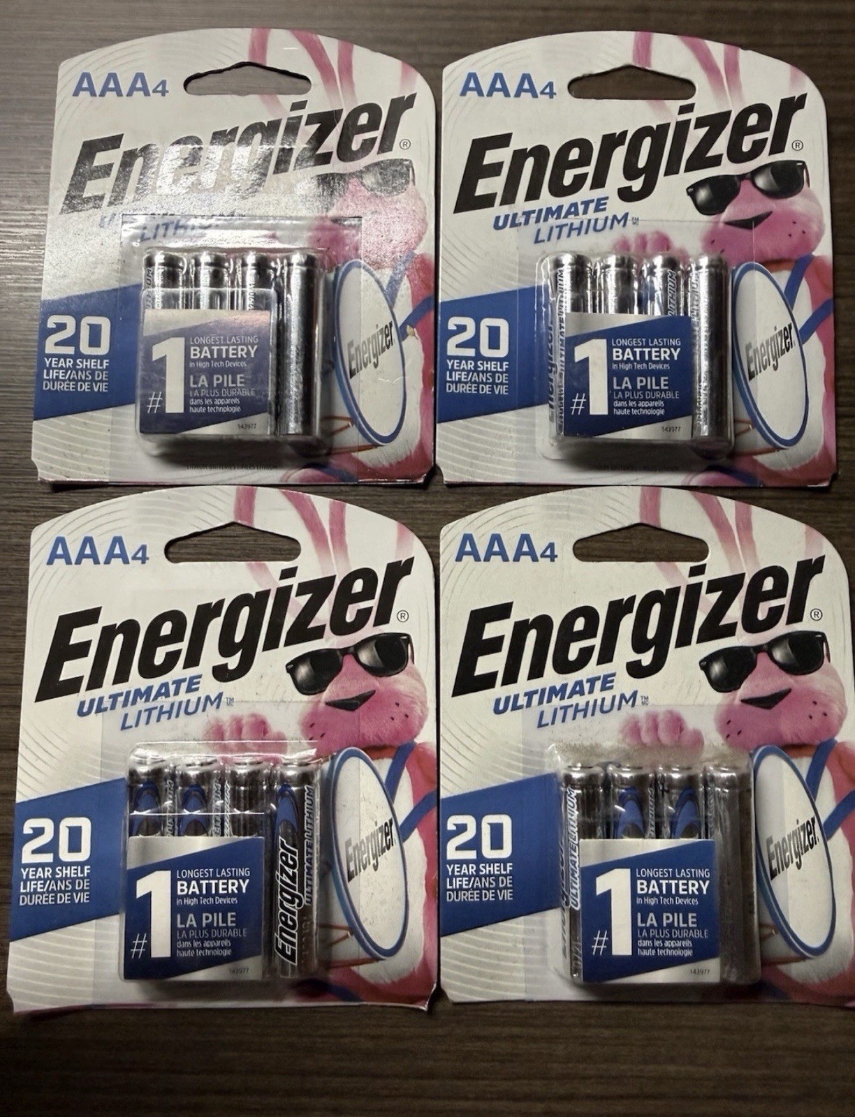 4 Packs New  Energizer AAA Ultimate Lithium Batteries 16 Total - FREE SHIP