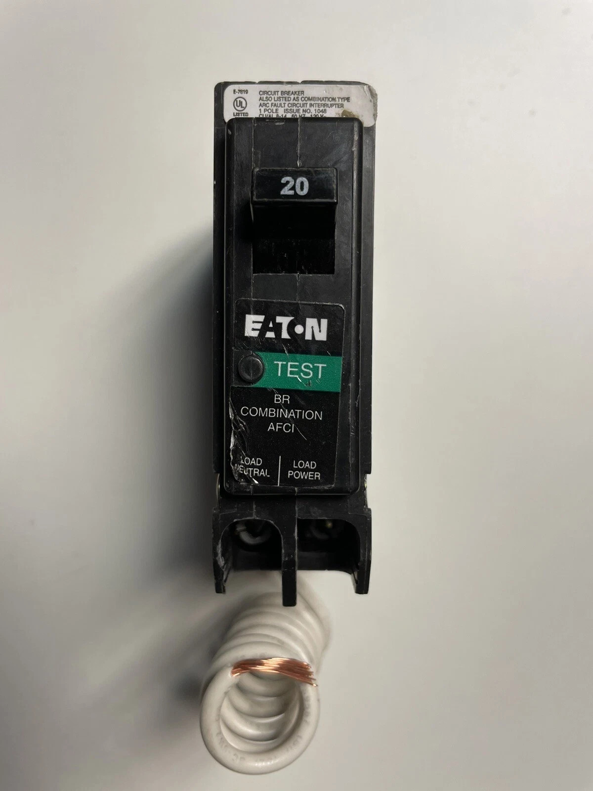 USED Eaton BRN120AF 1P 20A Type BR Combination AFCI Circuit Breaker
