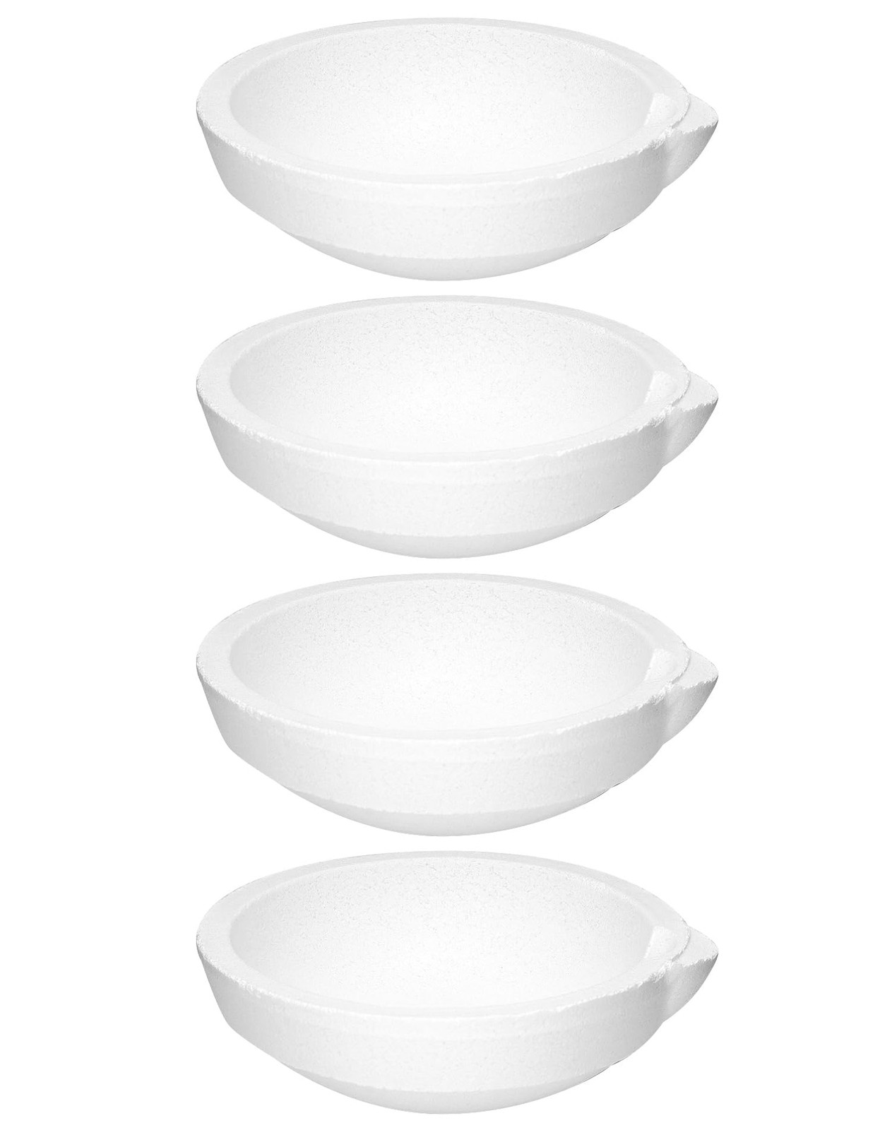 QWORK Ceramic Crucible Bowl, 4 Pcs Quartz Melting Dishes Pot for 250g, 4 