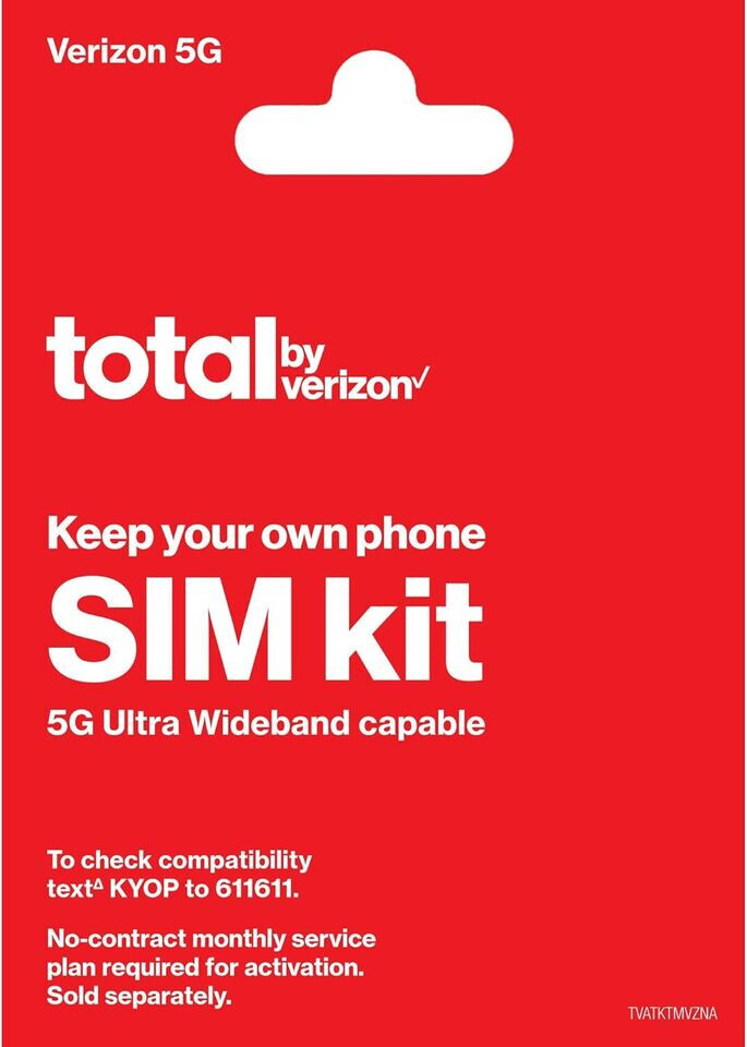 NEW Total Wireless by Verizon Keep Your Own Phone Prepaid 3-in-1 SIM Card Kit