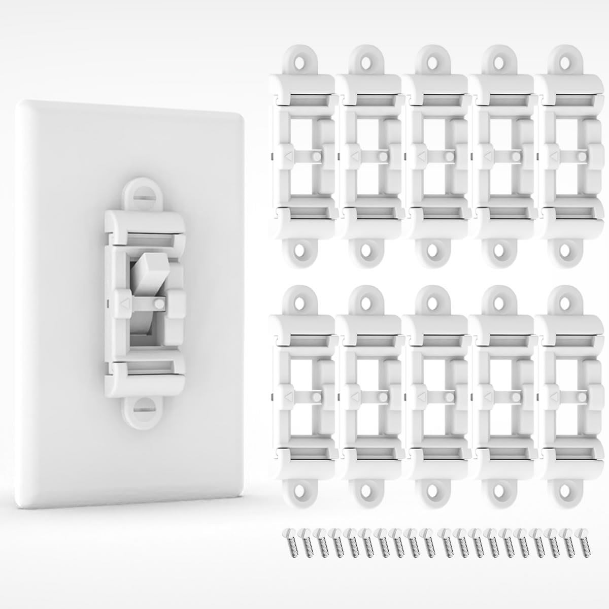 Child Proof Light Switch Cover Guard 10 Pack - Unbreakable Toggle Switch Protect