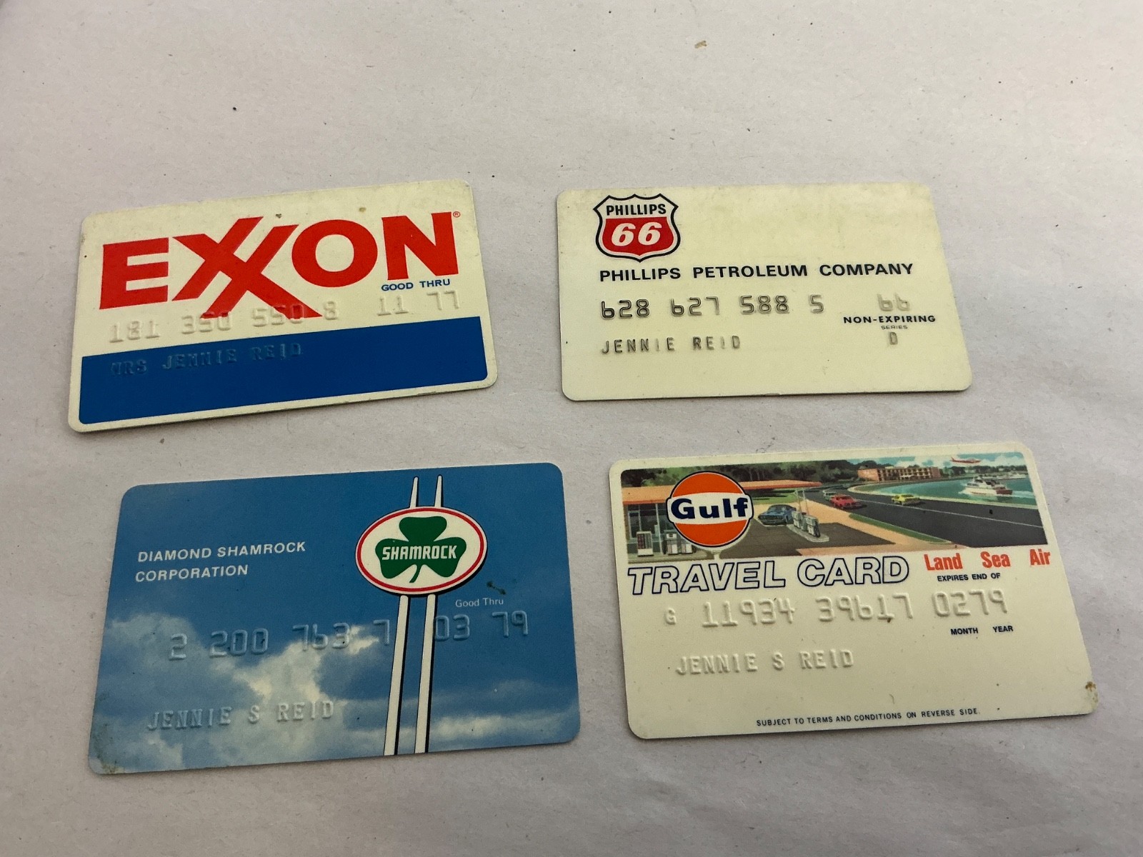 1966 Phillips 66 Petroleum, Exxon, Shamrock, Gulf, vintage credit cards