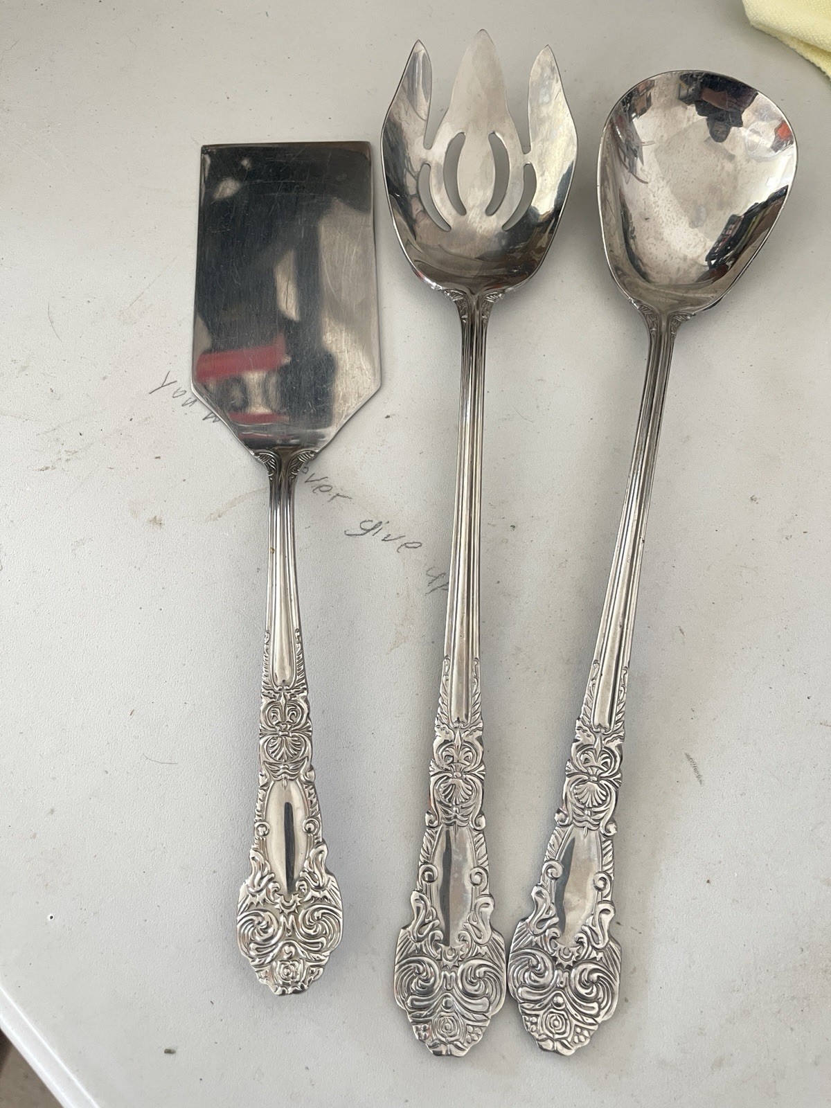 Reed & Barton Renaissance Stainless Serving Set Meat Fork Silverware
