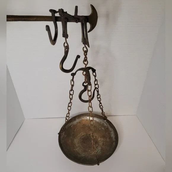 Antique Brass Hanging Balance Scale Very Early 1900s