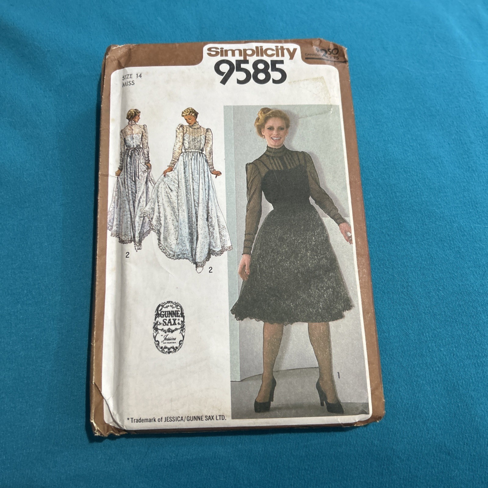 Vintage Simplicity Pattern 9585 Gunne Sax Misses Dress Pattern Size 14 UNCUT