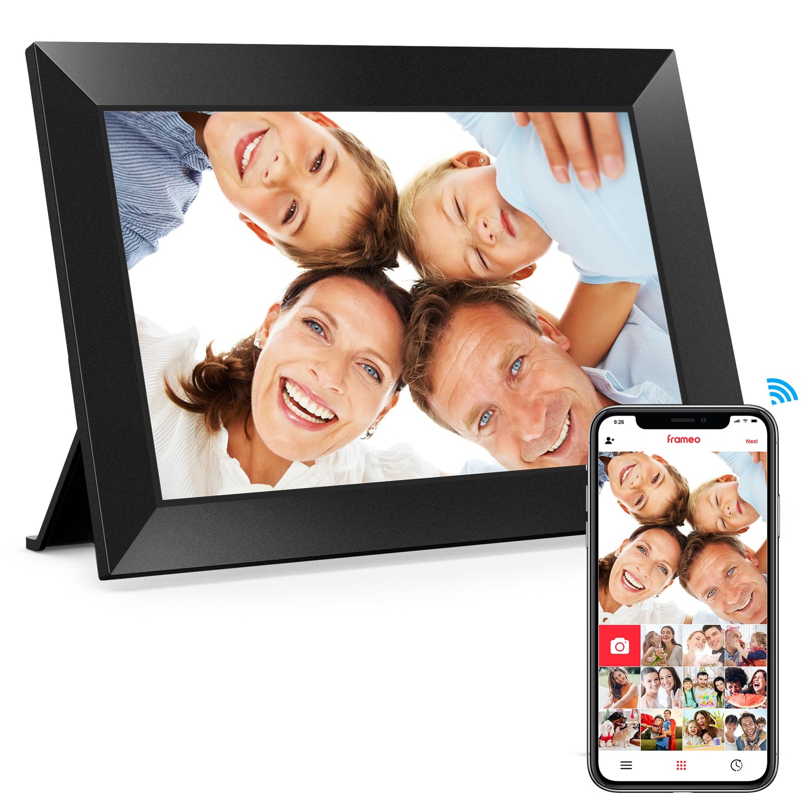 Digital Picture Frame, 10.1" Frameo Digital Frame WiFi with 32GB Memory, 1280...