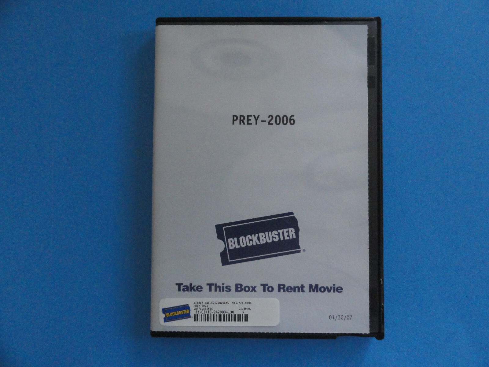 BLOCKBUSTER VIDEO DVD RENTAL CASE "PREY" 2006 AUTHENTIC **NO MOVIE**