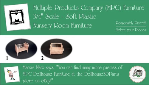 MPC Vintage Dollhouse Furniture, 1960s Style, 3/4" Scale