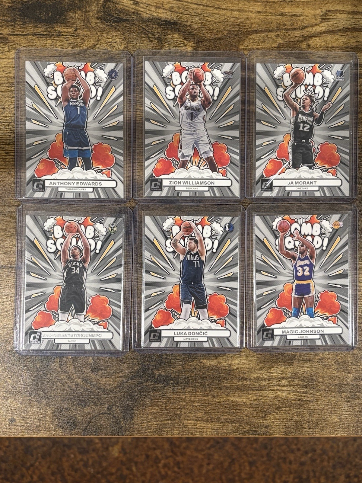 2023-24 Donruss Bomb Squad Lot Edwards Zion Luka Giannis Ja Magic (7 Cards)