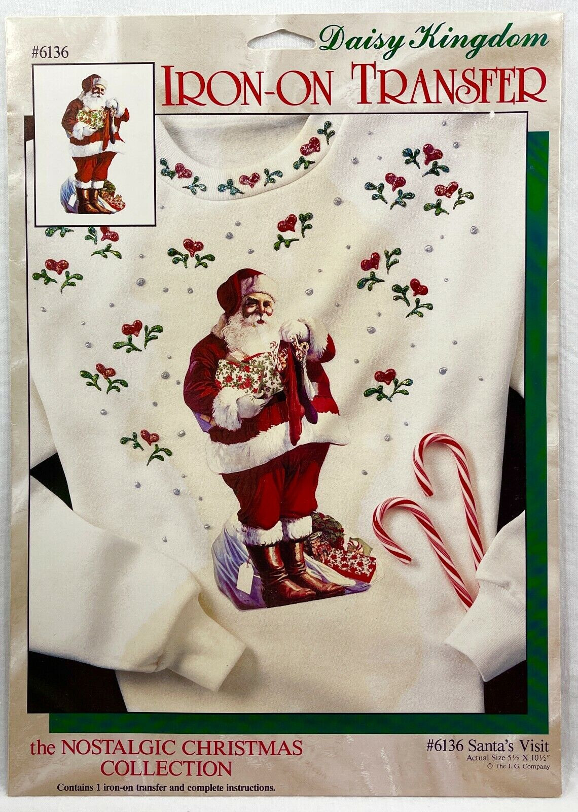 NEW 1990s Daisy Kingdom Santas Visit 6136 Iron On Fashion Transfer Vintage 10584