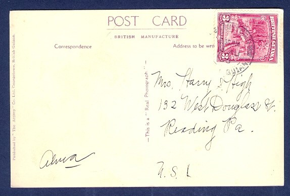 BRITISH GUIANA AMATUK POTARO RIVER REAL PH PPC TO USA