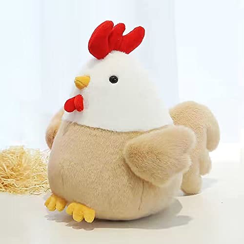 Chicken Stuffed Animal Chicken Plush Doll Toy 8 inch for Girls Yellow White