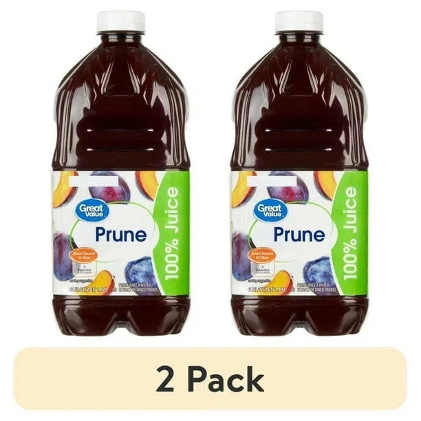 Great Value 100% Prune Juice, 64 fl oz (2 pack)