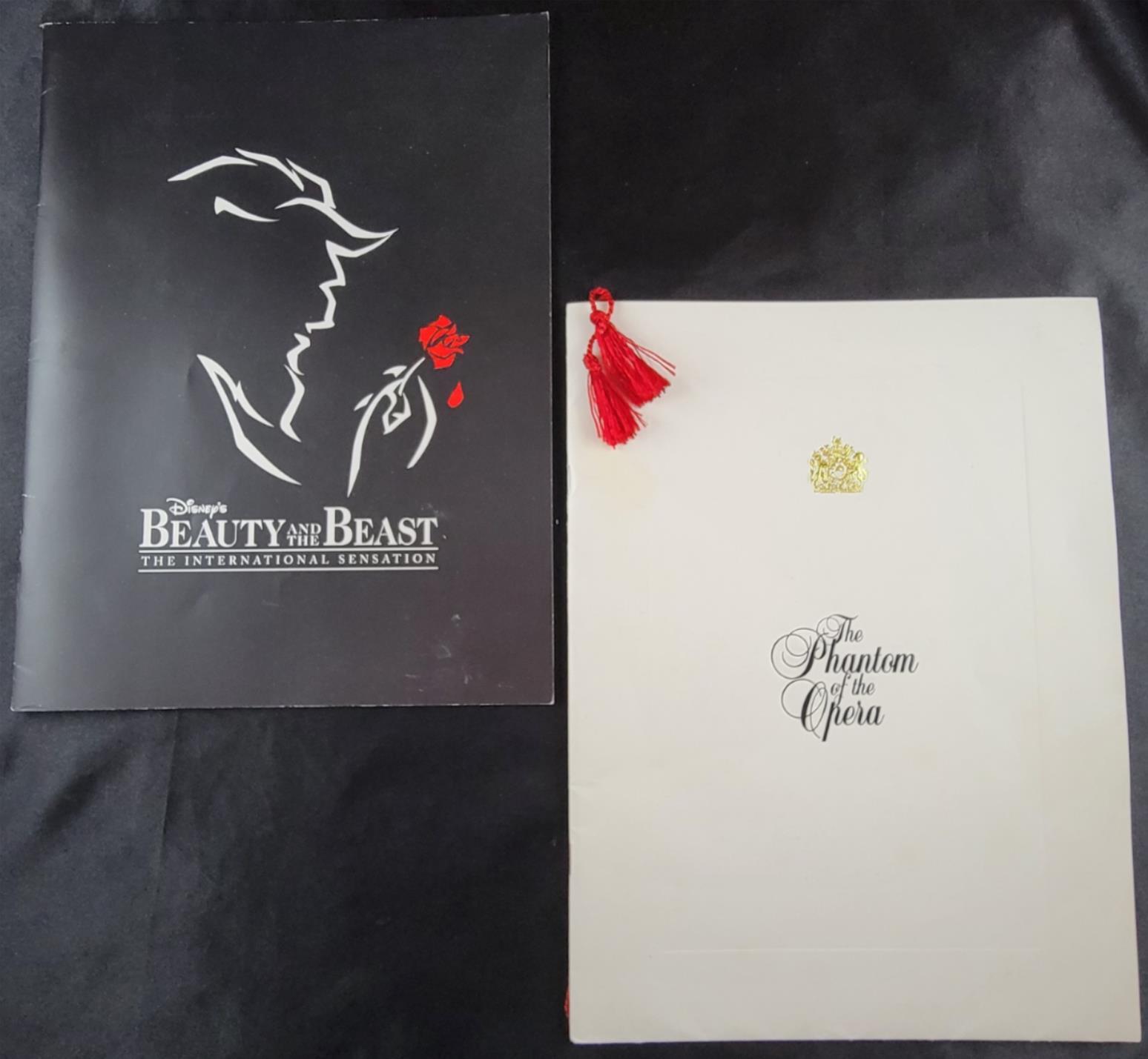 Broadway Play Program Disney Beauty & Beast Phantom of the Opera Lot x3 Vintage