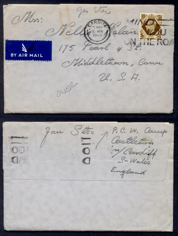 UK 1949 PCW CAMP CASTLETON AIR TO USA