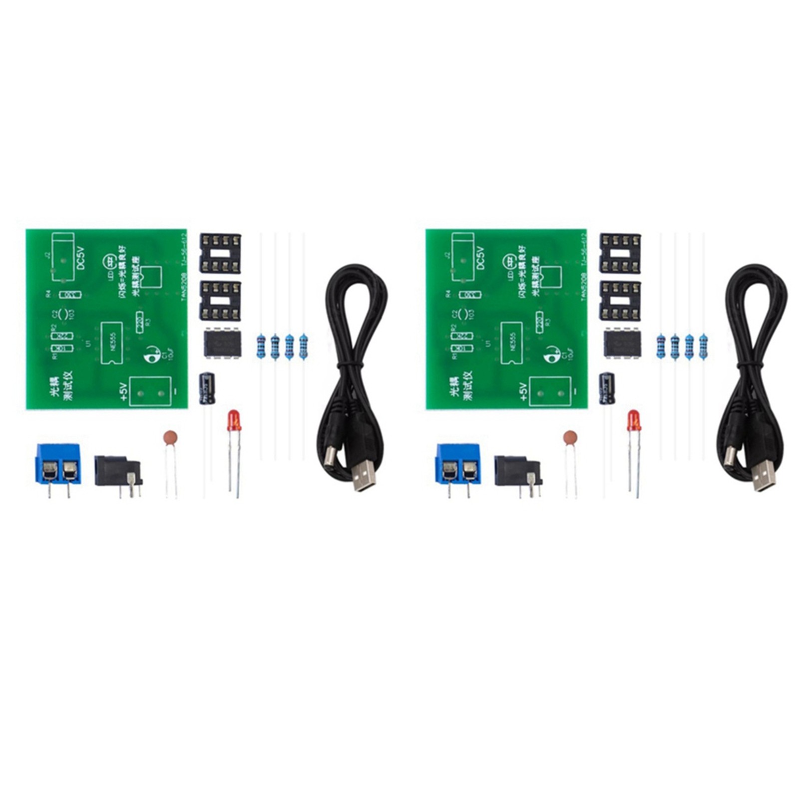 2X Optocoupler Tester Kit 555 Application Circuit Board Practice Welding6095