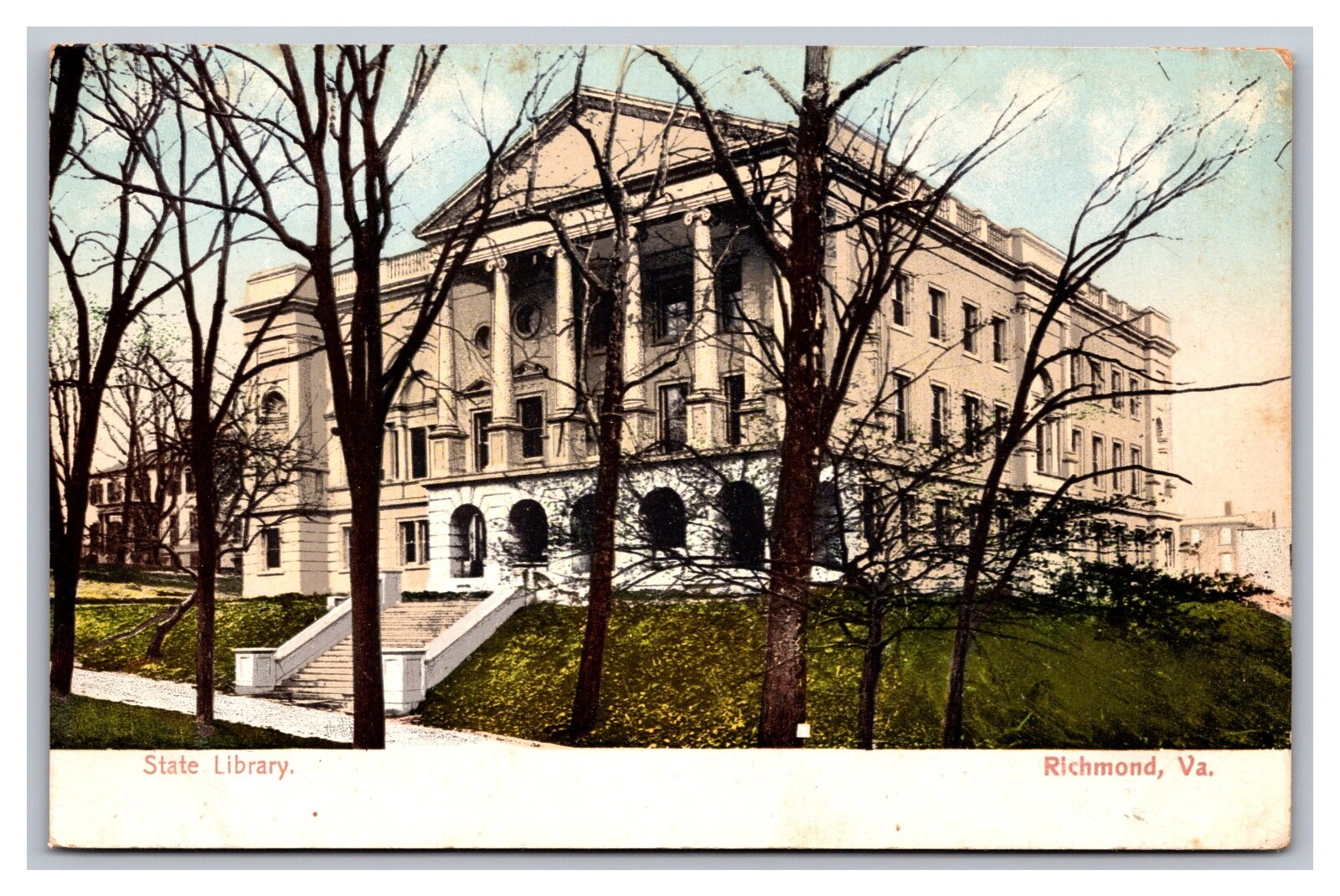 Richmond VA Virginia State Library Divided Back Postcard