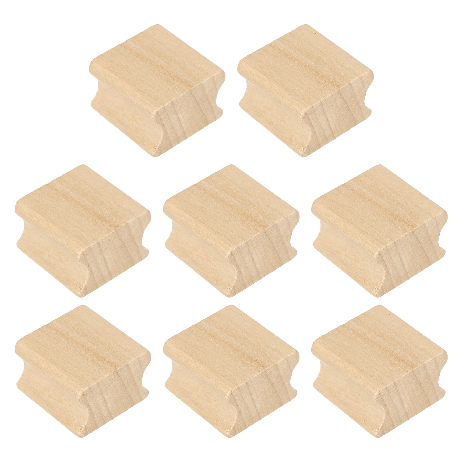 30x30mm Wooden Stamp Block, 8 Pcs Blank Rubber Stamp Mounts, Wood Color