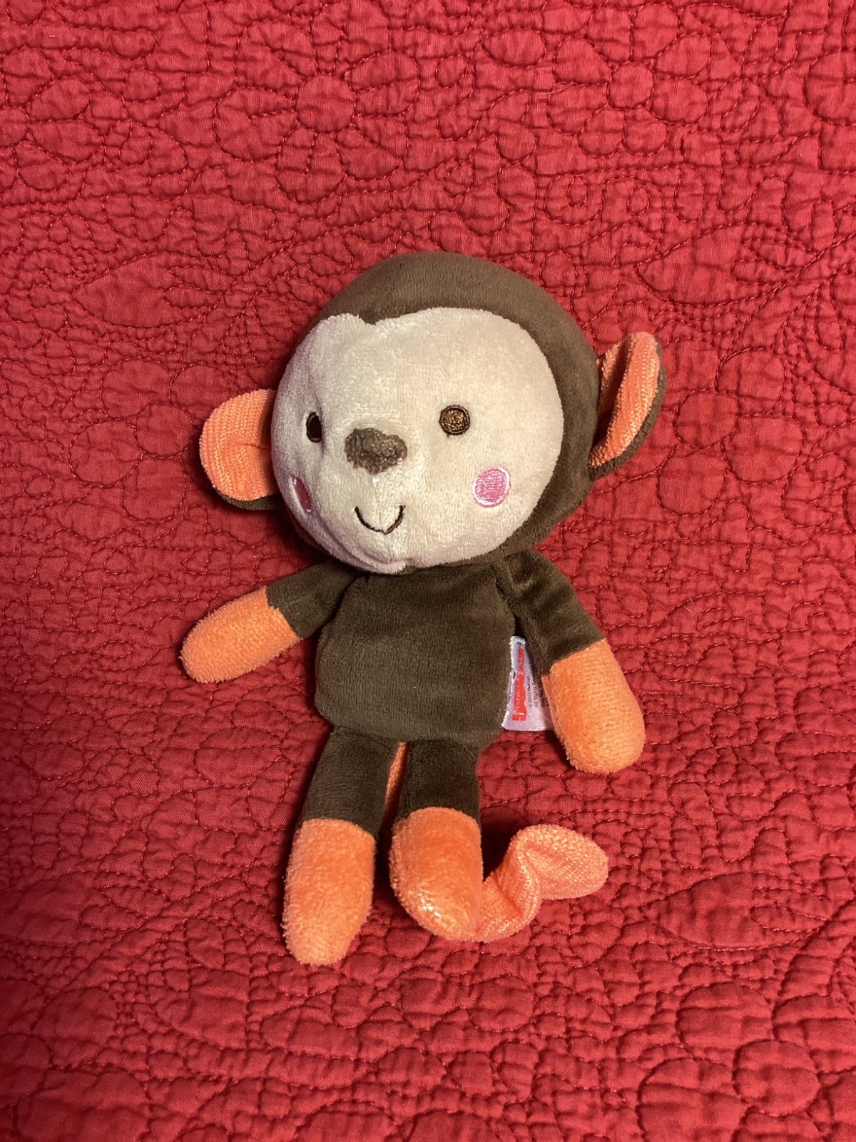 Fisher Price Snugamonkey Brown Orange Baby Plush Monkey 95778 Lovey 7"