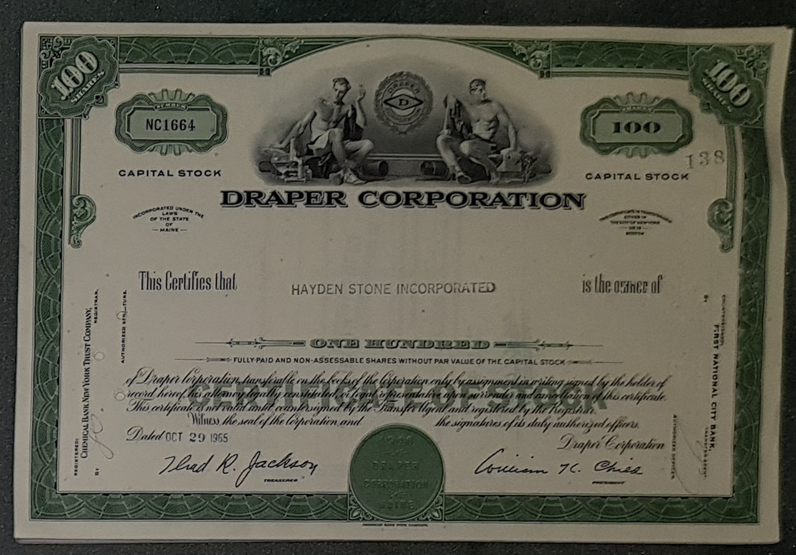 45 X Draper Corporation 1960s 100 shares