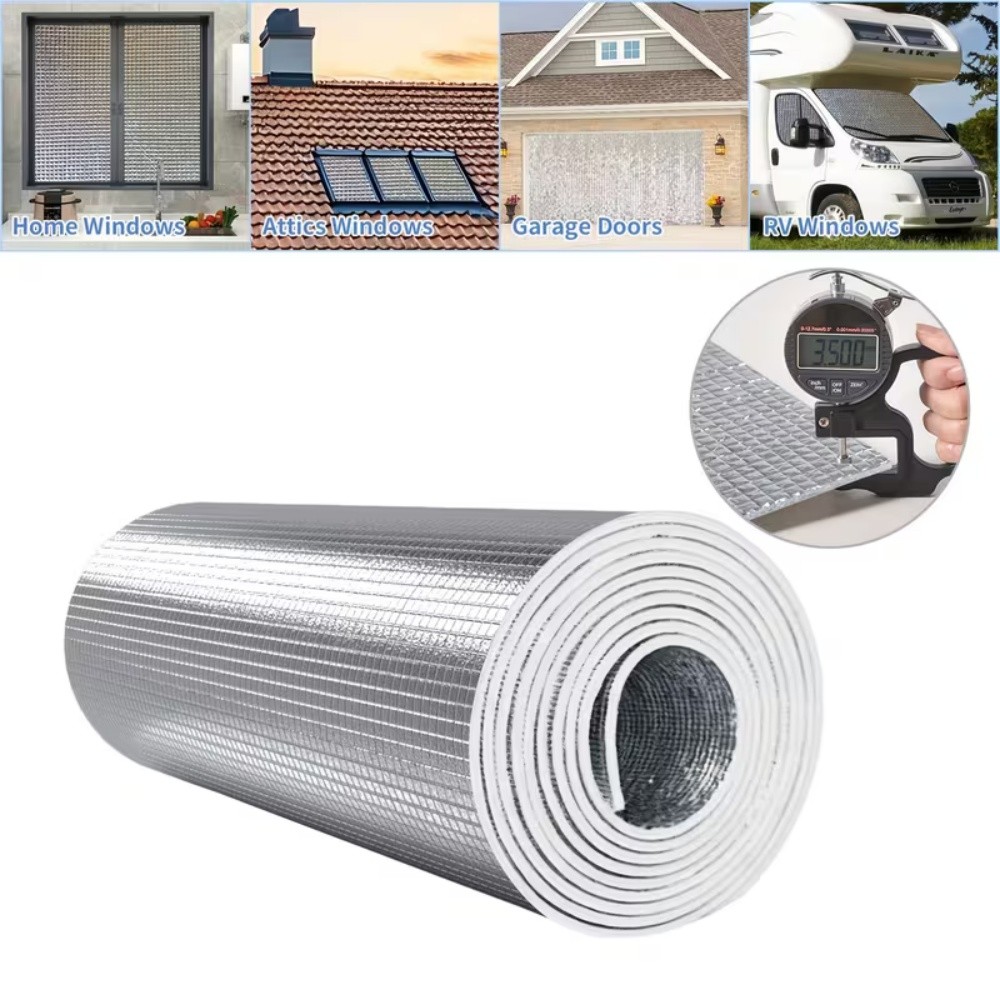 16ft Reflective Insulation Roll Foam Core Radiant Barrier, Foil Roof Insulation