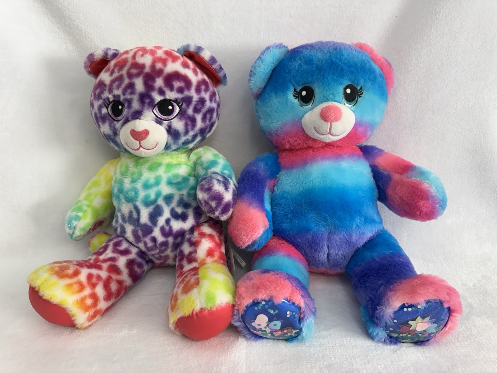 2 Build-A-Bear Ocean Bear & Leopard Plush Stuffed Animal Toys Medium Lot BAB