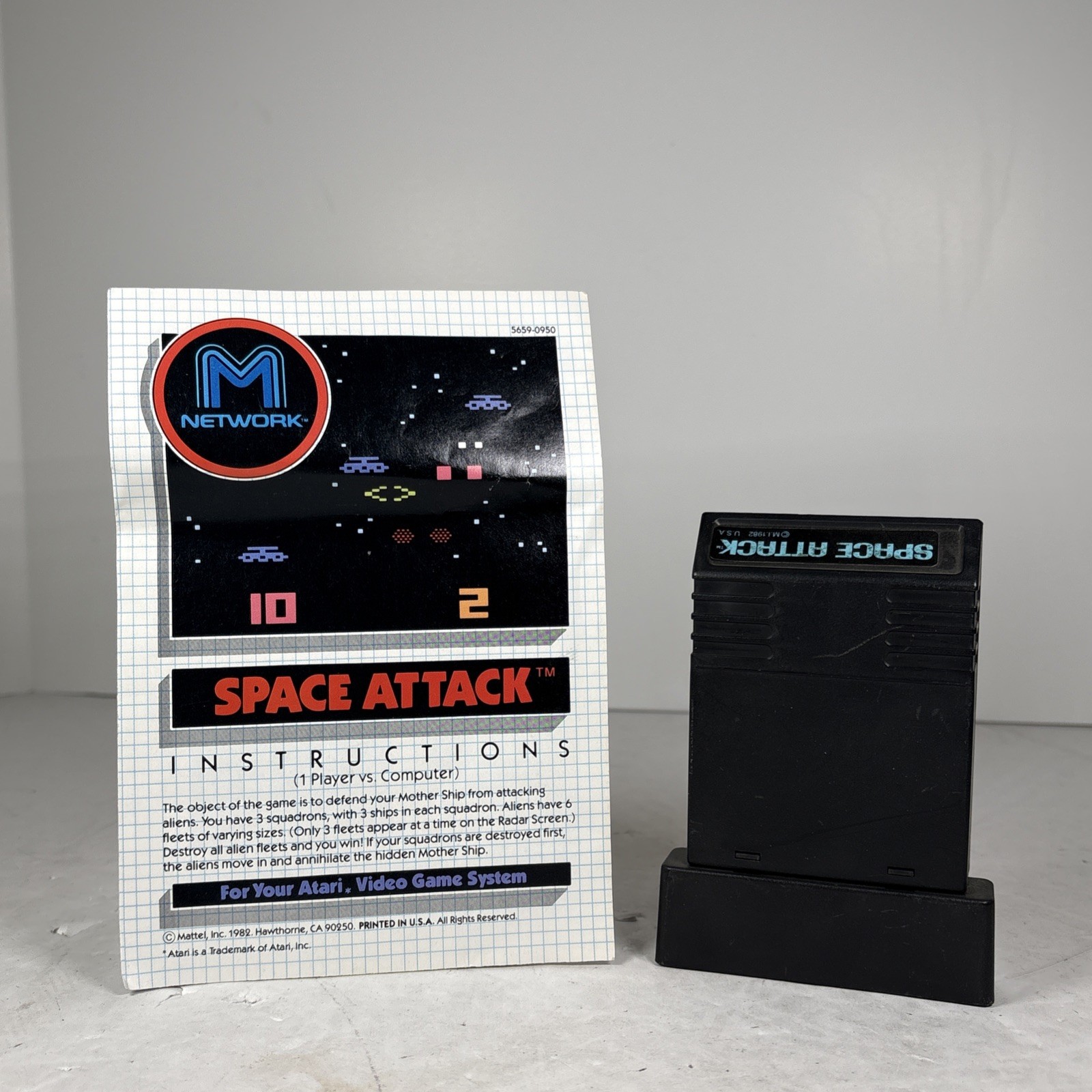 Space Attack (Atari 2600, 1982) Cartridge & Manual