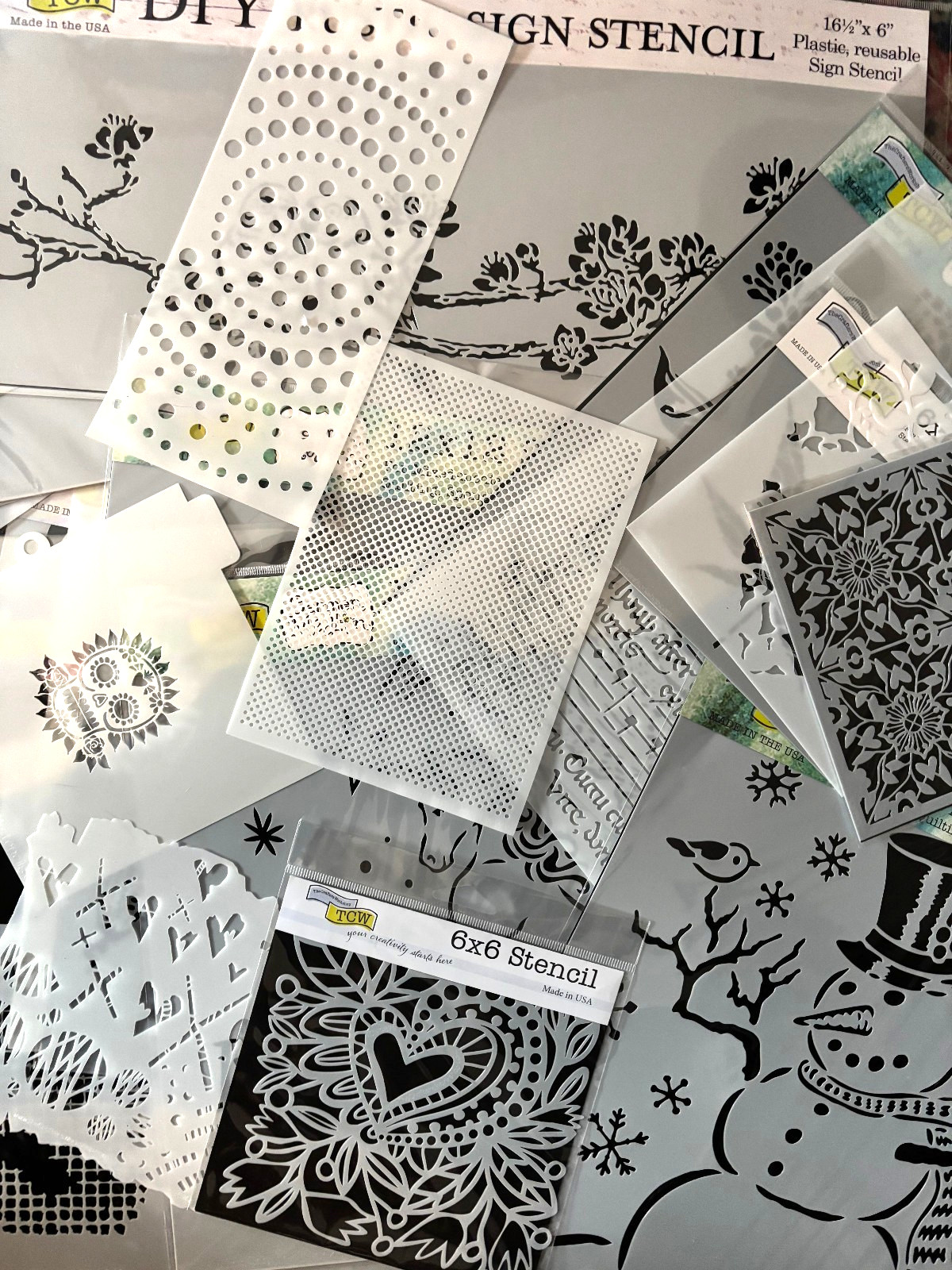 Lot 33 New Stencils Botanical Abstract Rustic Alphabet Holiday