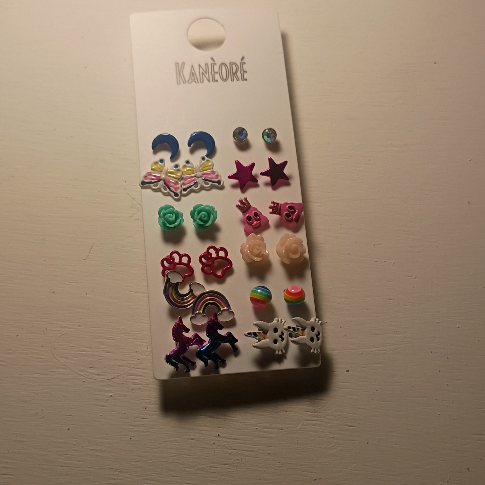 Kanéoré Multicolor Kids Stud Earrings Set Unicorns Rainbows Stars Flowers
