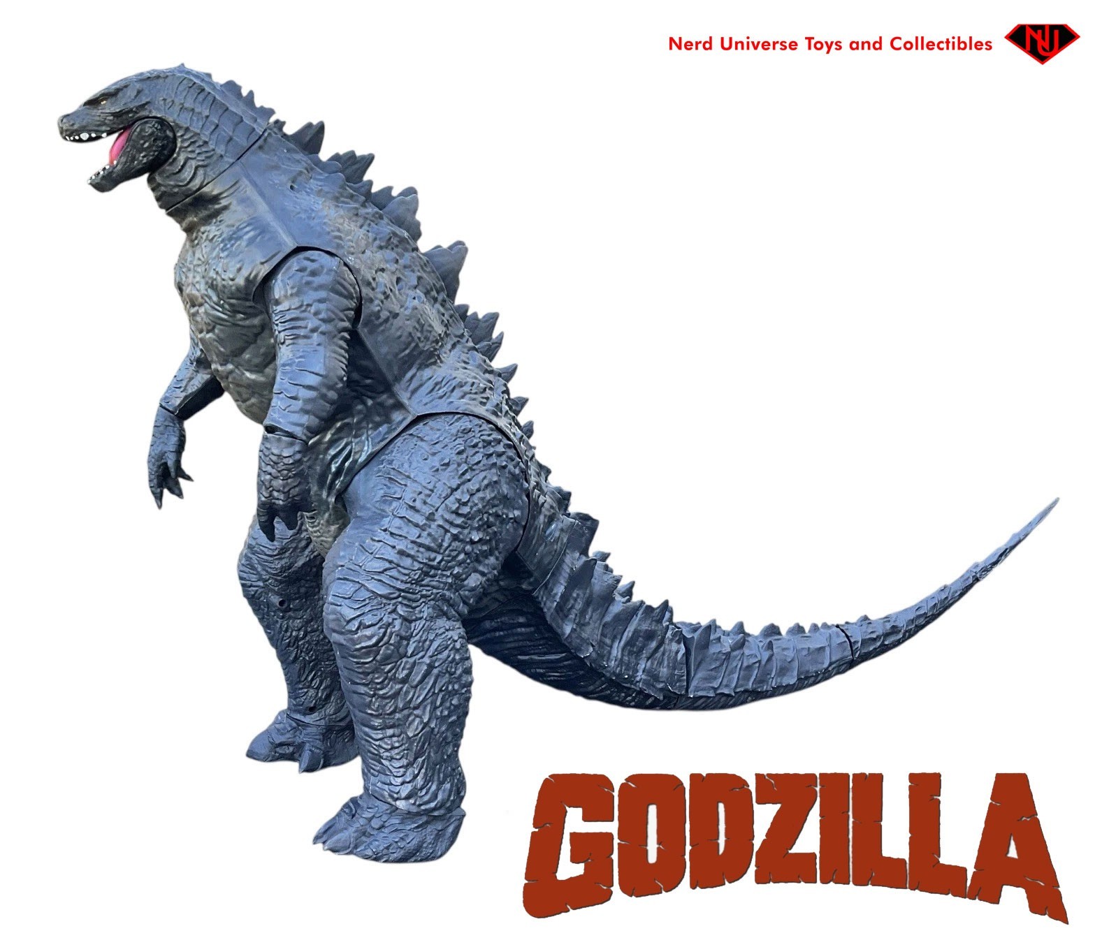 GODZILLA Jakks Pacific 2014 GIANT-SIZE Deluxe 24" Tall 3 Ft Long Figure Complete