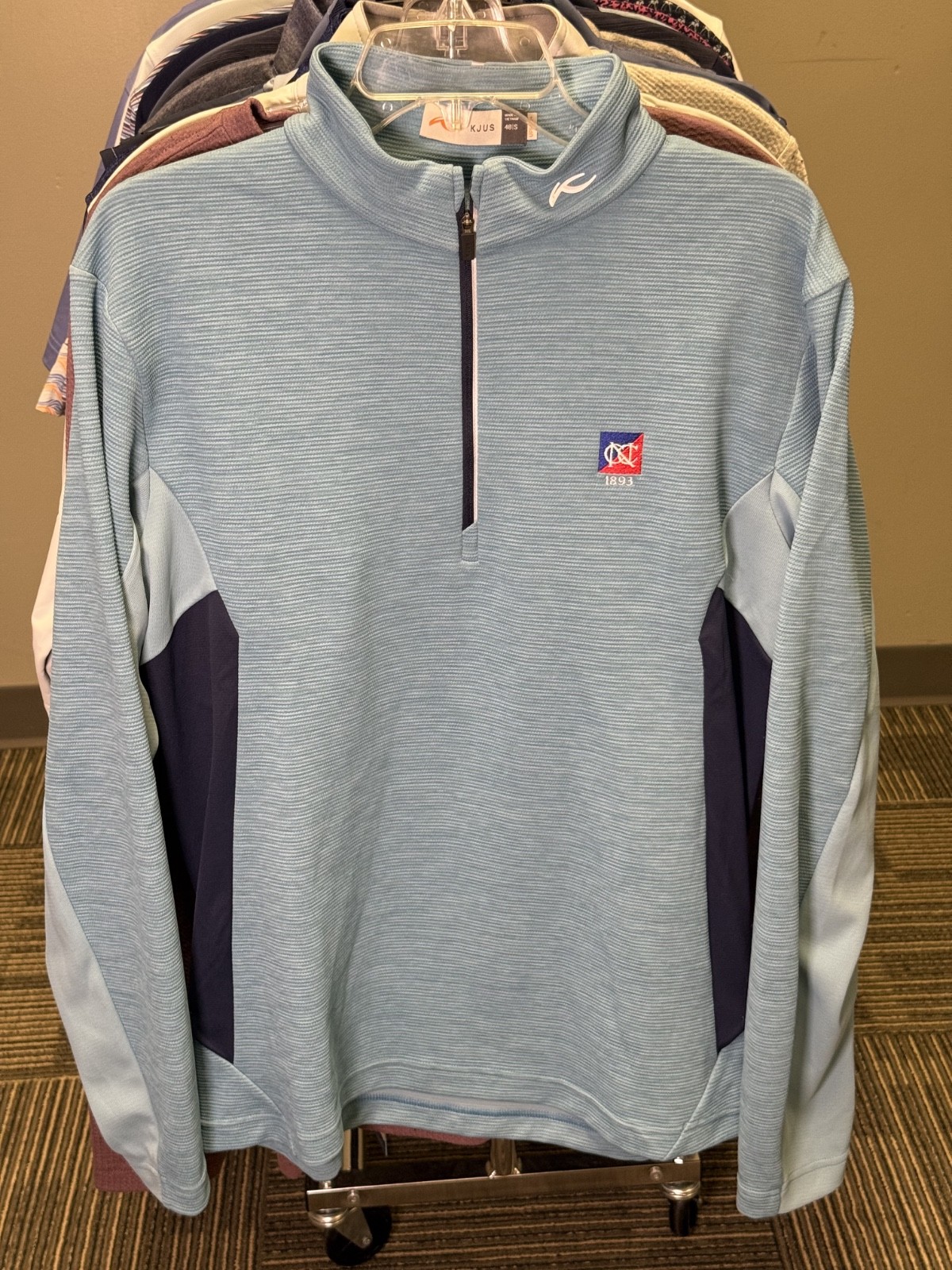 NWT MEN'S KJUS ROMAN 1/2 ZIP PULLOVER, SIZE: S, COLOR: BLUE/NAVY (M10.19)