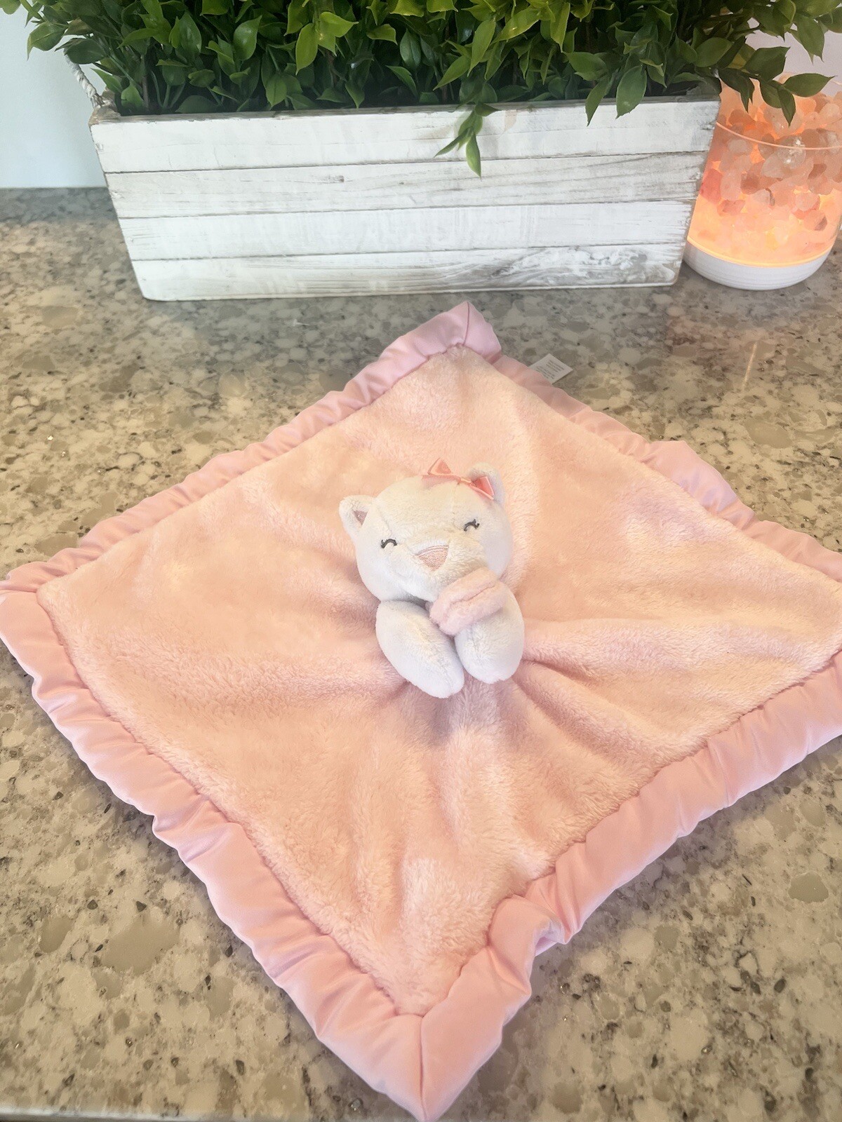 Carter's White and Pink Kitty Cat Plush Lovey Security Blanket Fleece 2022