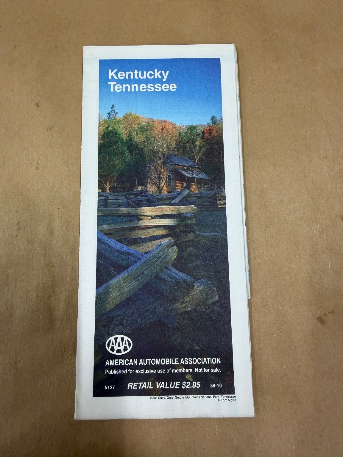 Vintage 1989 AAA Kentucky Tennessee Road Map Travel Guide