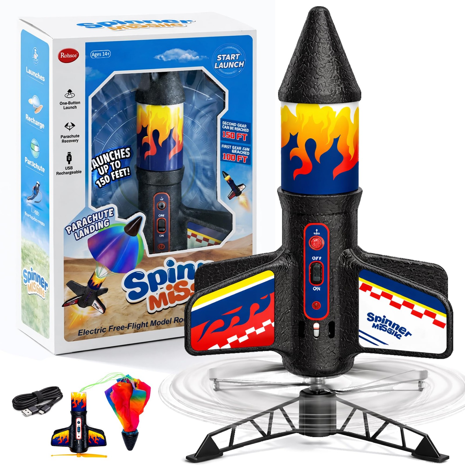 Rocket Launcher Model Rocket Kits with Launch Set, Ultra-high Flying Rocket, ...