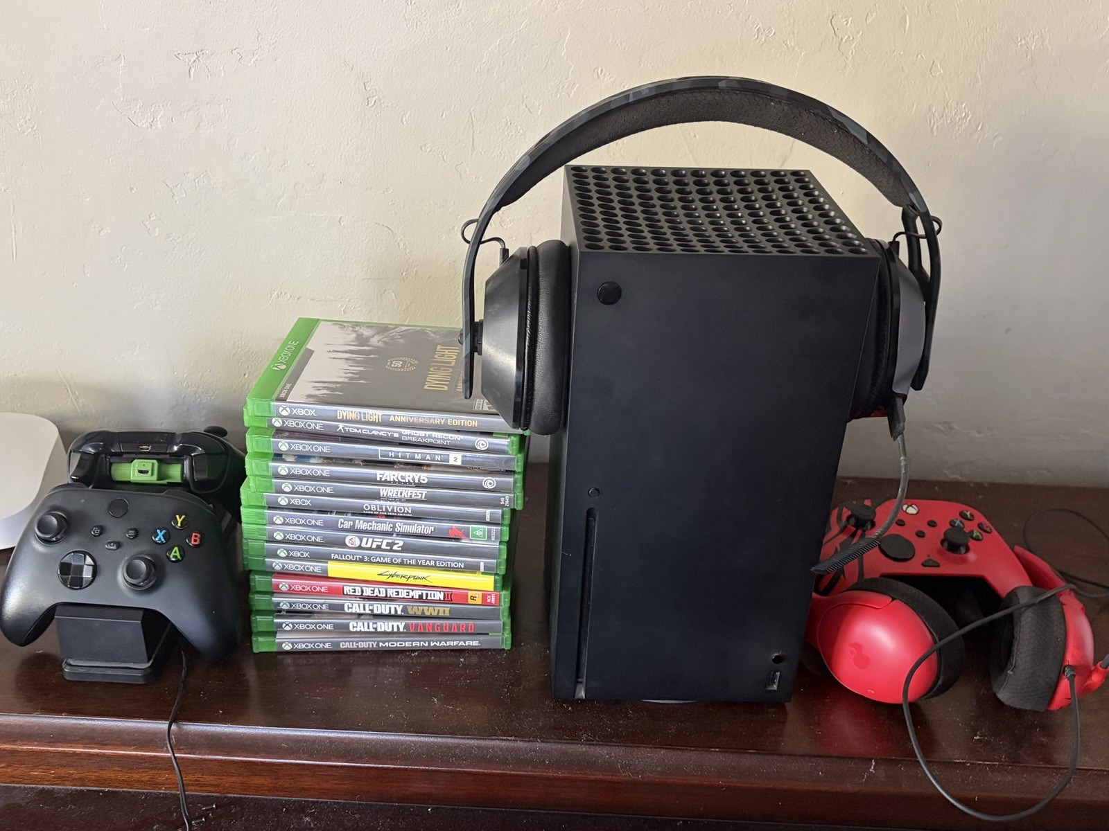 Microsoft Xbox Series X Console Lot with Controllers, Headsets, Action Games 