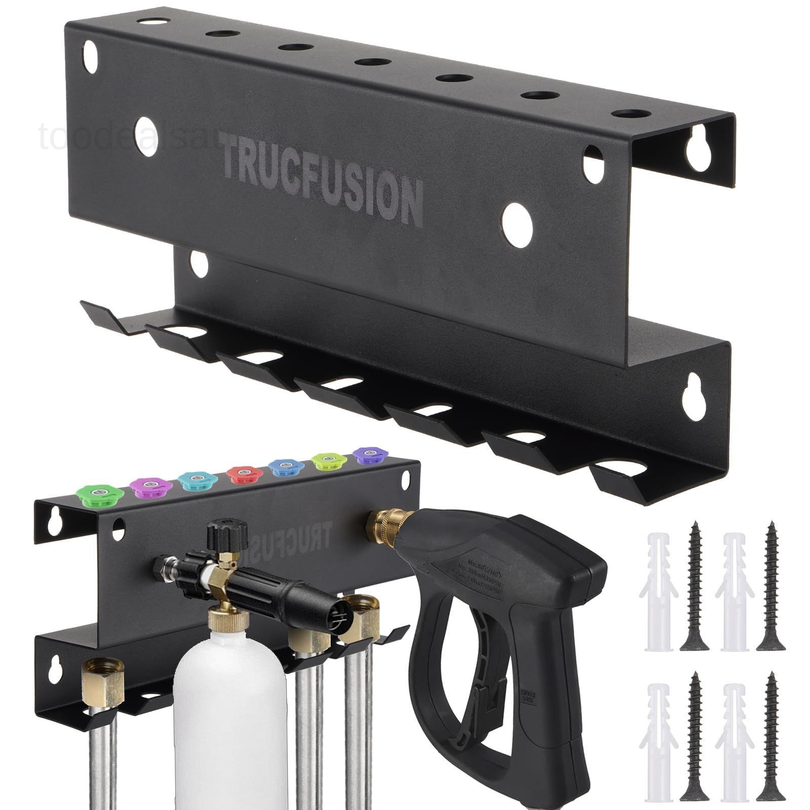 Foam Cannon Holder Mount Pressure Washer Gun Wall Black