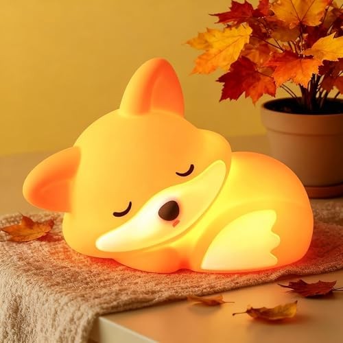 Cute Fox Lamp, Fox Night Light for Kids, Xmas White Elephant Gifts, Sleep Fox
