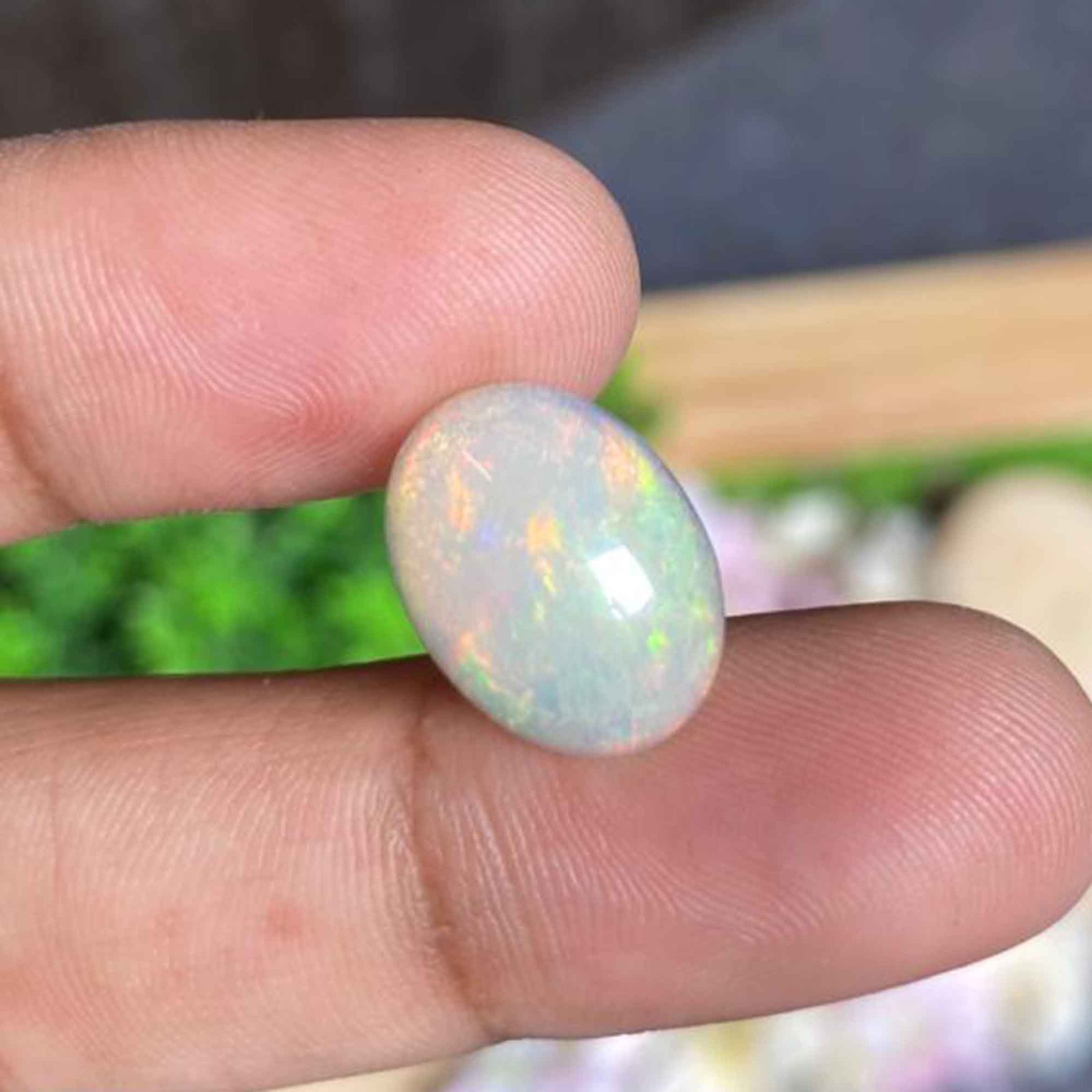 5Ct. Natural Ethiopian Opal Cabochon, Oval Fire Opal Gemstone Size -20x11x6mm.