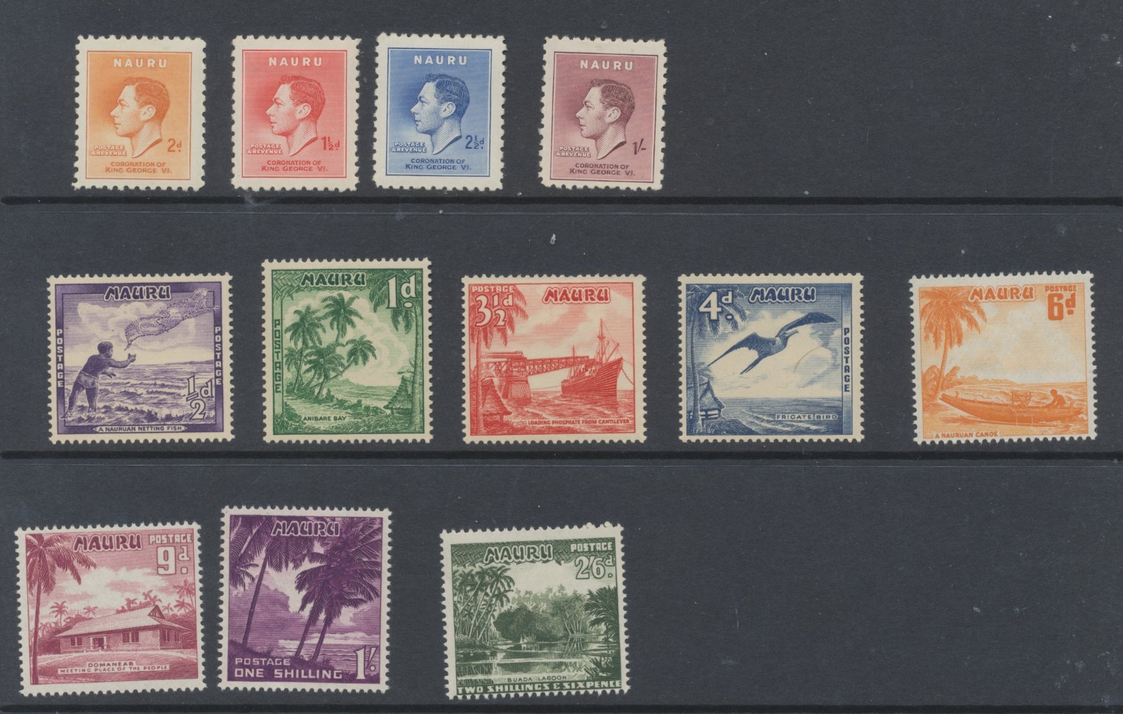 Nauru Stamps 1937-1938 SG 44/55 Mint Hinged CV £12.65