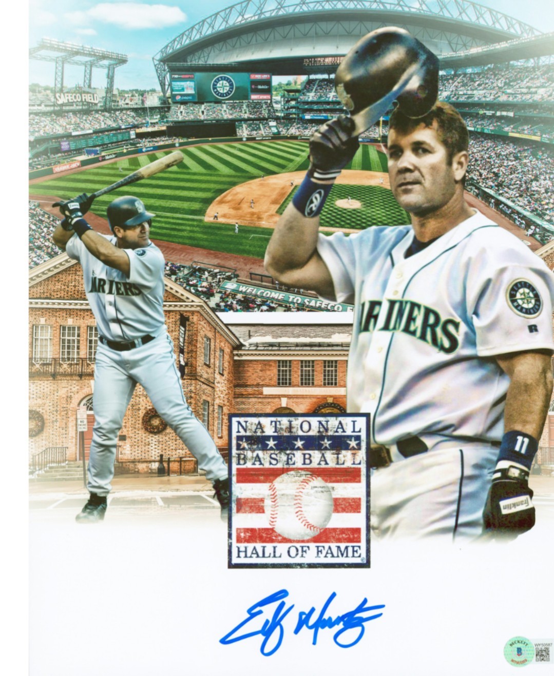 Edgar Martinez Signed Seattle Mariners HOF RP 8X10 Reprint Photo 