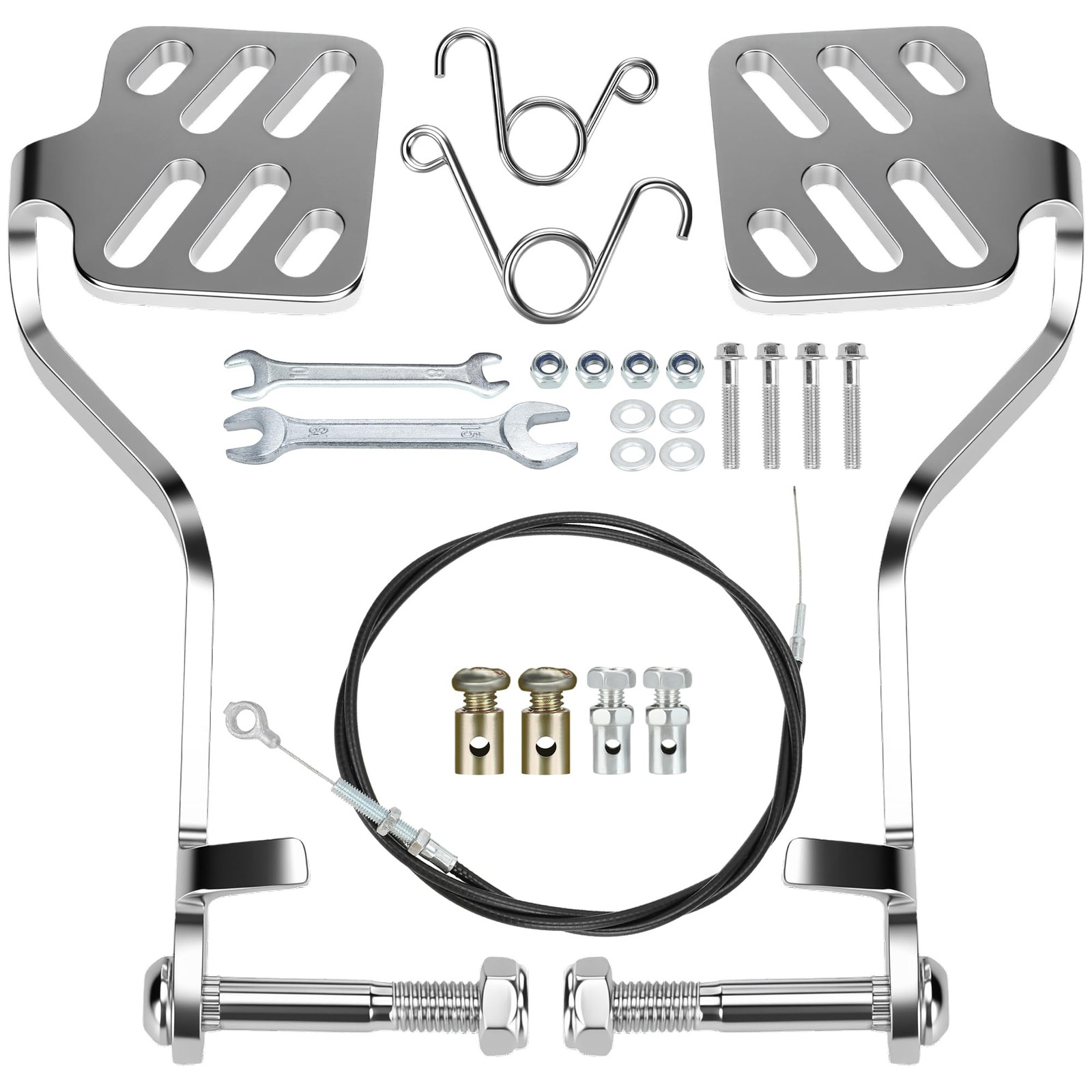 CILOYU Go Kart Pedals Kit with Brake Pedal and silver 6.49" pedal, Silver 